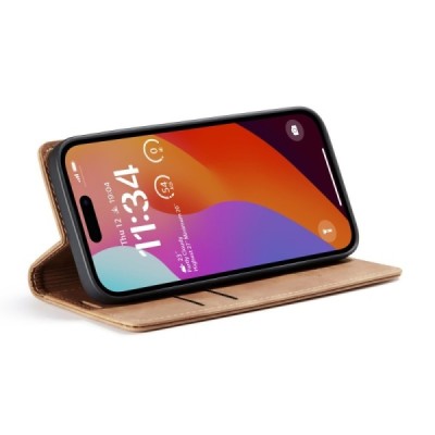 Apple iPhone 16 Pro CaseMe Retro tahke nahk kaaned - helepruun | Priedai.lt