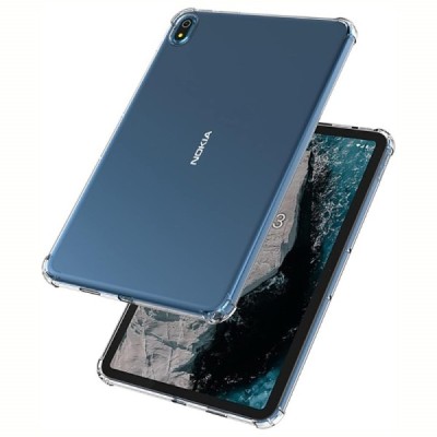 Nokia T10 tugevdatud kaitse kõva silikoon TPU läbipaistev ümbris - tagakülg | Priedai.lt