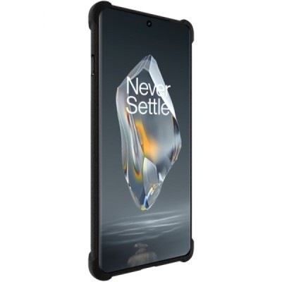 OnePlus 12R 5G (Ace 3) "Imak" tugevdatud kaitse kõva silikoon TPU must ümbris - tagakülg | Priedai.lt