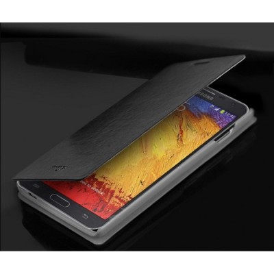 „Mofi“ Rui serijos Samsung Galaxy Note 3 Neo N750 juodas odinis atverčiamas dėklas / Priedai.lt