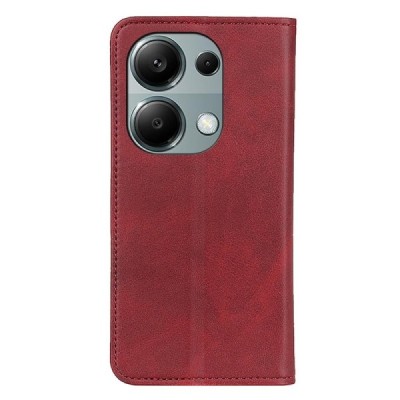 Xiaomi Redmi Note 13 4G „Split“ raudonas odinis atverčiamas dėklas - knygutė | Priedai.lt