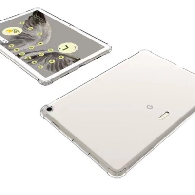 Google Pixel Tablet sustiprintos apsaugos kieto silikono TPU skaidrus dėklas - nugarėlė | Priedai.lt