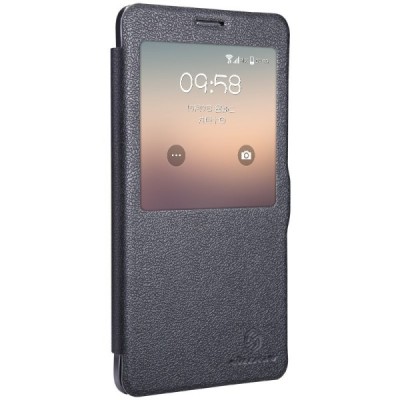 Samsung Galaxy Note 4 N910 juodas odinis atverčiamas Nillkin Fresh dėklas / Priedai.lt