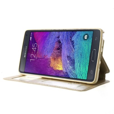 Roar Noble atverčiamas Samsung Galaxy Note 4 (N910) šampaninis odinis dėklas / Priedai.lt