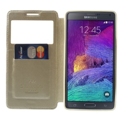 Roar Noble atverčiamas Samsung Galaxy Note 4 (N910) šampaninis odinis dėklas / Priedai.lt