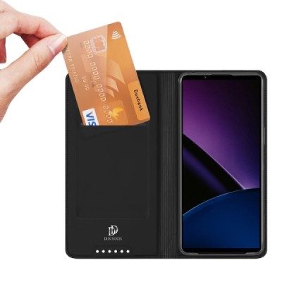 Sony Xperia 1 VI „Dux Ducis“ Skin nahk must kaaned - rahakott | Priedai.lt