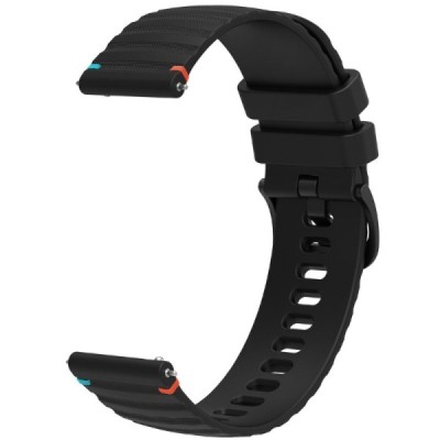 Wave nutikell (Samsung Galaxy Watch3, Gear, Watch GT) kõvast silikoonist (TPU) must käevõru | Priedai.lt