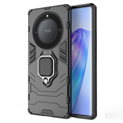 Sustiprintos apsaugos „Kickstand“ Huawei Honor Magic 5 Lite (Honor X40, X9a) juodas kieto silikono (TPU) ir plastiko dėklas | Pr