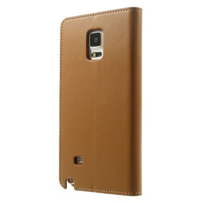 Mercury Sonata atverčiamas Samsung Galaxy Note 4 (N910) šviesiai rudas odinis dėklas - piniginė / Priedai.lt