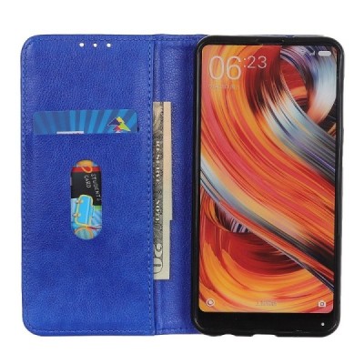 OnePlus 12R (Ace 3) sinine nahast klappkohver - magnetiga vihik | Priedai.lt