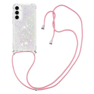 Samsung Galaxy A55 5G (SM-A556) „Strap“ Shine kõva silikoon TPU läbipaistev ümbris - taga | Priedai.lt
