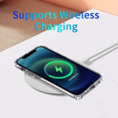 Apple iPhone 12 Mini „MagSafe“ kõva silikoonist TPU läbipaistev akrüülümbris – tagakülg | Priedai.lt