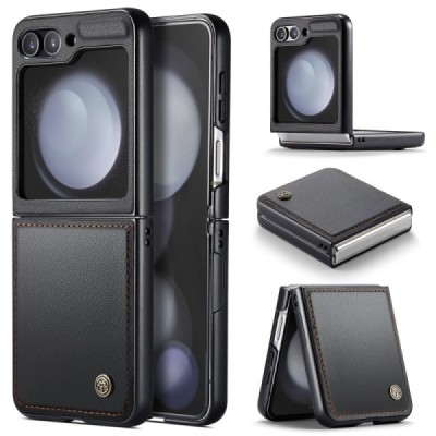 Samsung Galaxy Flip7 FE / Flip6 „CaseMe“ Leather plastikust must korpus - taga | Priedai.lt