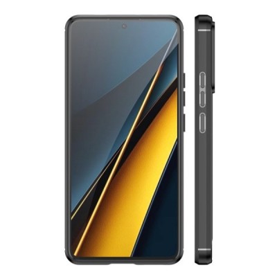 Xiaomi Poco X6 Pro 5G (Redmi K70E) "Carbon" kõva silikoon (TPU) tagakaane must - ümbris | Priedai.lt