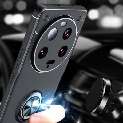 Xiaomi 13 Ultra "FOCUS" Kickstand Kõva silikoon (TPU) must kaaned | Priedai.lt