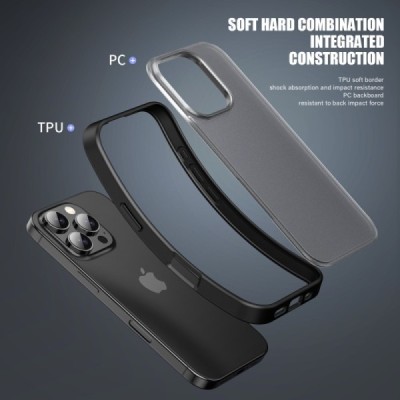 Apple iPhone 16 Pro Max "IPAKY" Matt läbipaistev silikoonist ümbris sinine raamiga | Priedai.lt