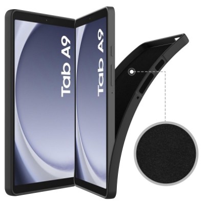 Samsung Galaxy Tab A9 Shell kõva silikoonist TPU must ümbris – taga | Priedai.lt