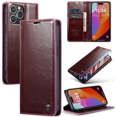 Apple iPhone 16 Pro CaseMe Leather tahke nahk kaaned - burgundia | Priedai.lt