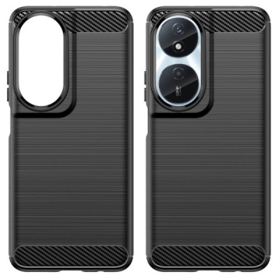 Honor X7b (90 Smart, Play 50 Plus)  "Carbon" kõva silikoon (TPU) tagakaane must - ümbris | Priedai.lt