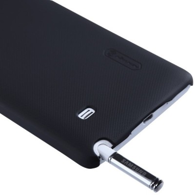 Nillkin Frosted Shield Samsung Galaxy Note 4 (N910) juodas plastikinis dėklas + apsauginė ekrano plėvelė / Priedai.lt