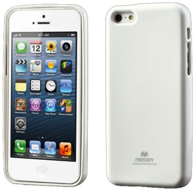 „Mercury“ Color kieto silikono (TPU) baltas Apple iPhone 5C dėklas (dėkliukas) / Priedai.lt