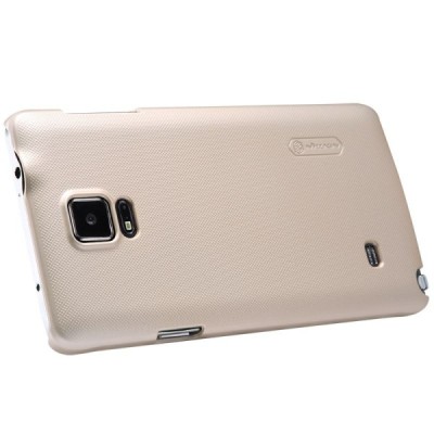 Nillkin Frosted Shield Samsung Galaxy Note 4 (N910) šampaninis plastikinis dėklas + apsauginė ekrano plėvelė / Priedai.lt