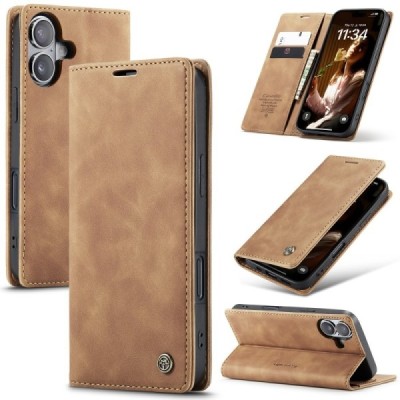 Apple iPhone 16 Plus CaseMe Retro tahke nahk kaaned - helepruun | Priedai.lt