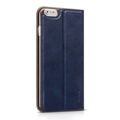 Prabangus „HOCO“ Luxury serijos odinis atverčiamas mėlynas Apple iPhone 6 Plus (6s Plus) dėklas / Priedai.lt