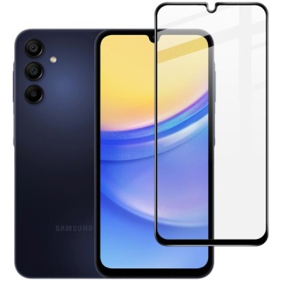 Samsung Galaxy A16 "Imak" karastatud klaasiga tugevdatud kaitse must täiskattega kaitseklaas 0,2 mm | Priedai.lt