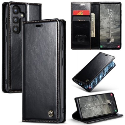 Samsung Galaxy A35 CaseMe Leather tahke nahk kaaned - must | Priedai.lt