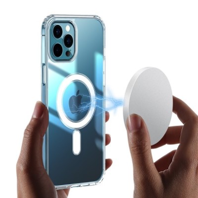 "Tubi" MagSafe kõva silikoonist (TPU) Apple iPhone 13 mini läbipaistev kaaned - ümbris | Priedai.lt