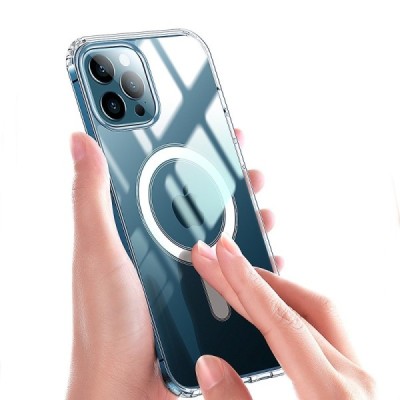 "Tubi" MagSafe kõva silikoonist (TPU) Apple iPhone 13 mini läbipaistev kaaned - ümbris | Priedai.lt
