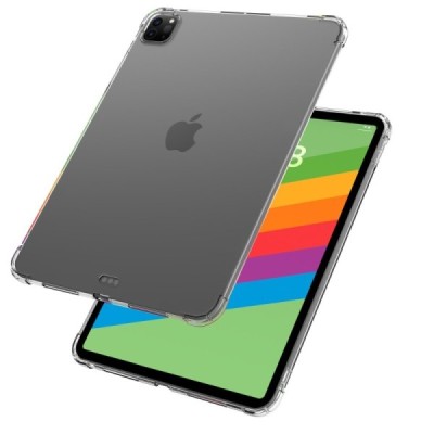 Apple iPad Pro 11 (2025) / 11 (2024) tugevdatud kaitse kõva silikoon TPU läbipaistev ümbris - tagakülg | Priedai.lt