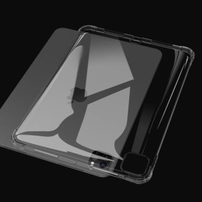Apple iPad Pro 11 (2025) / 11 (2024) tugevdatud kaitse kõva silikoon TPU läbipaistev ümbris - tagakülg | Priedai.lt