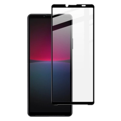 Sony Xperia 10 VI "Imak" karastatud klaasiga tugevdatud kaitse must täiskattega kaitseklaas 0,2 mm | Priedai.lt