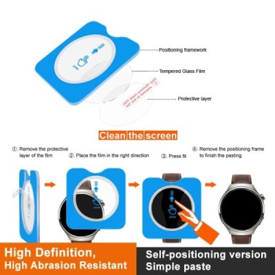 Samsung Galaxy Watch7 40mm (Watch6) "Imak" 9H karastatud klaasiga tugevdatud kaitse must kaitseklaas 0,3 mm | Priedai.lt