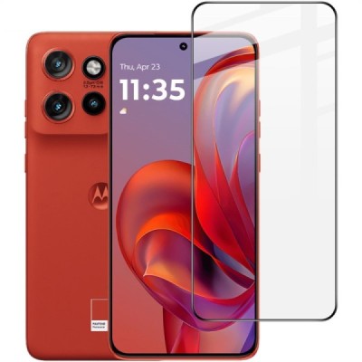 Motorola Edge 50 Neo 5G (Moto S50, Thinkphone 25) "Imak" karastatud klaasiga tugevdatud kaitse must täiskattega kaitseklaas 0,2
