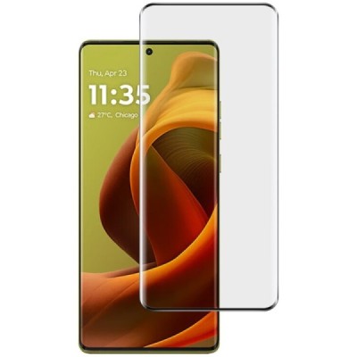 Motorola Moto G85 5G (S50 Neo 5G) "Imak" 3D karastatud klaasiga tugevdatud kaitse must täiskattega kaitseklaas | Priedai.lt