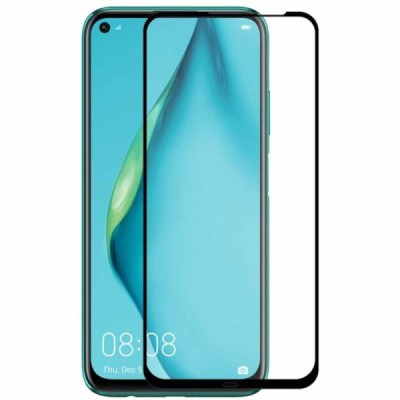 Huawei P40 Lite "Hat-Prince" 9H 2.5D Tempered Glass tugevdatud kaitse must täiskattega kaitseklaas | Priedai.lt