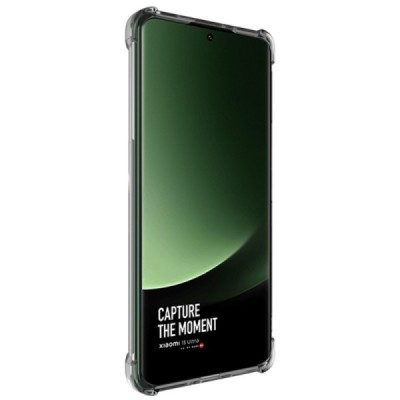 Xiaomi 13 Ultra "Imak" tugevdatud kaitse kõva silikoon TPU läbipaistev, hall ümbris - tagakülg | Priedai.lt