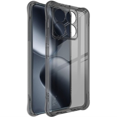 Xiaomi 14T "Imak" tugevdatud kaitse kõva silikoon TPU läbipaistev, hall ümbris - tagakülg | Priedai.lt