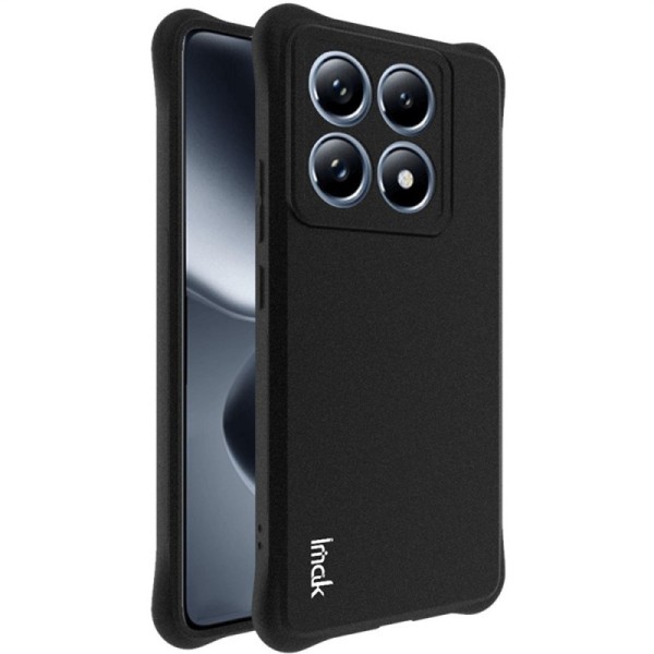 "Imak" tugevdatud turvalisus kõva silikoon matt (TPU) ümbris - must (Xiaomi 14T Pro)