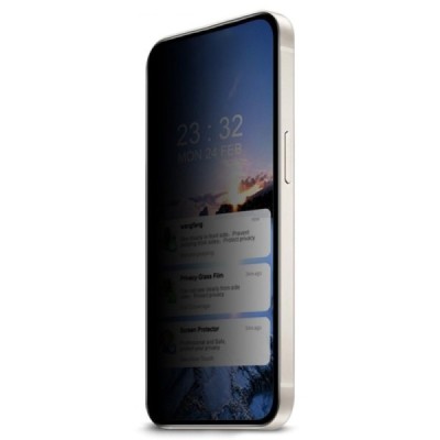 Google Pixel 9 (9 Pro) "Calans" 9H Tempered Glass privaatsusega täiustatud kaitse must täiskattega kaitseklaas | Priedai.lt