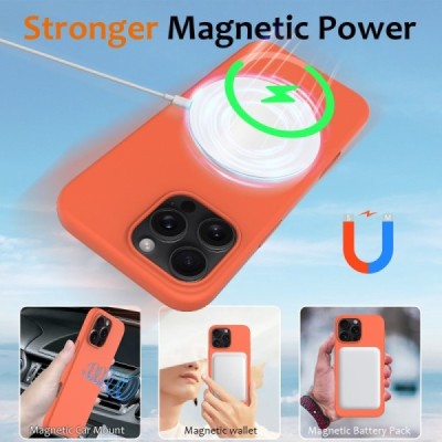 Apple iPhone 16 Pro "Shell" MagSafe kõvast silikoonist TPU oranž ümbris - kaaned | Priedai.lt