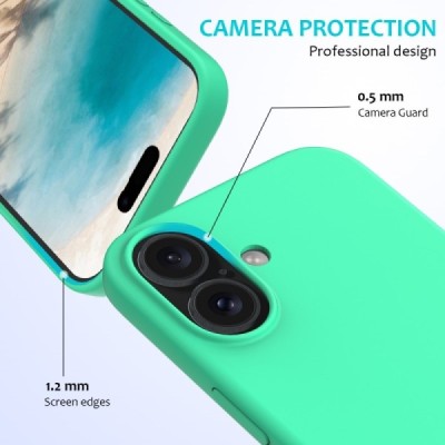 Apple iPhone 16 "Shell" kõva silikoon (TPU) tagakaane roheline ümbris | Priedai.lt