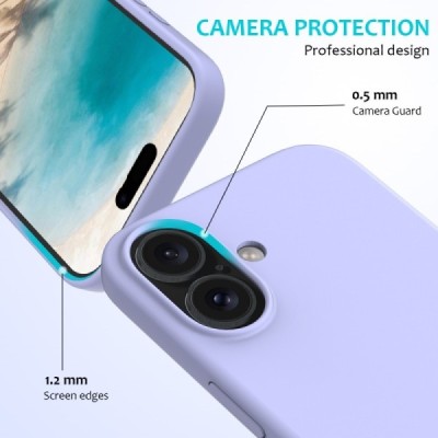 Apple iPhone 16 "Shell" kõva silikoon (TPU) tagakaane lilla ümbris | Priedai.lt