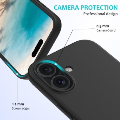 Apple iPhone 16 Plus "Shell" kõva silikoon (TPU) tagakaane must - ümbris | Priedai.lt