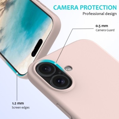 Apple iPhone 16 Plus "Shell" kõva silikoon (TPU) tagakaane roosa ümbris | Priedai.lt