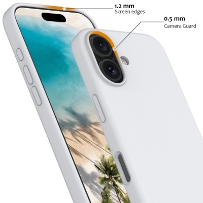 Apple iPhone 16 Plus "Shell" MagSafe kõvast silikoonist TPU valge ümbris - kaaned | Priedai.lt