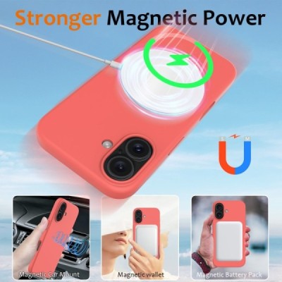 Apple iPhone 16 Plus "Shell" MagSafe kõvast silikoonist TPU roosa ümbris - kaaned | Priedai.lt